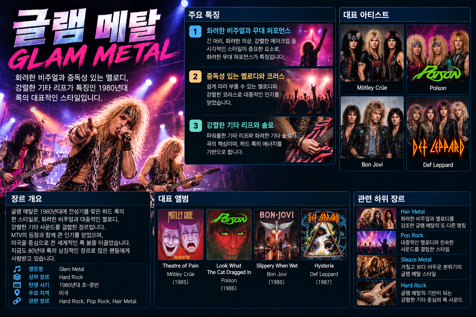 Glam Metal 장르 소개